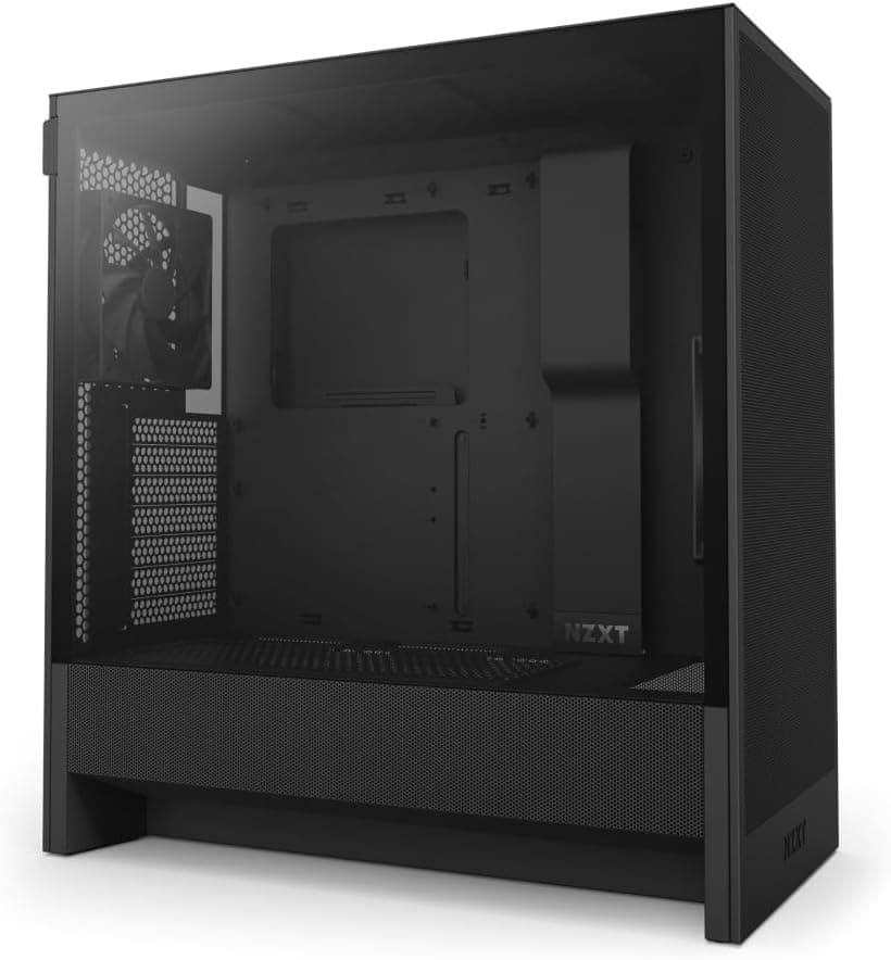 NZXT H5 Flow - Boîtier de PC Gaming Compact Moyen Tour ATX - Flux d'air élevé - 2 × Ventilateurs de 120 mm Inclus - Support de radiateur Avant 360 mm - Noir